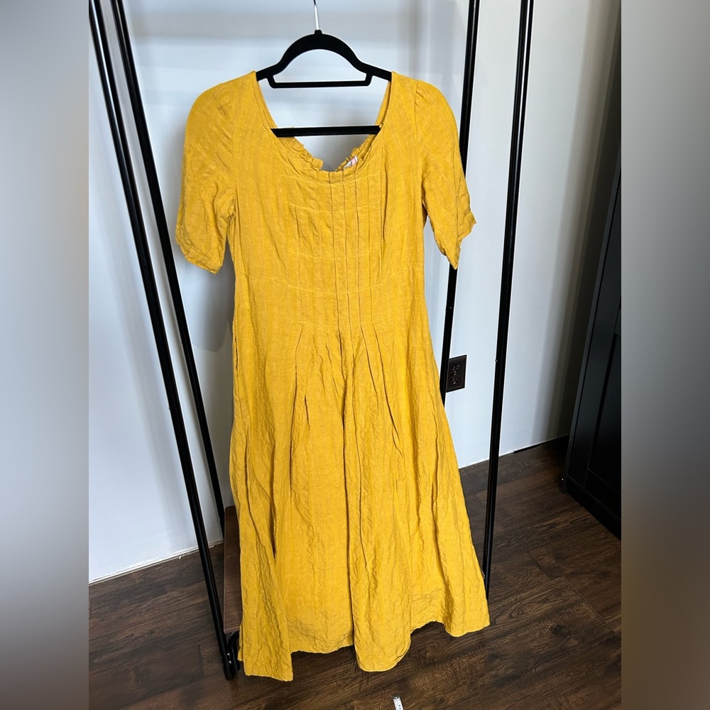 Yellow linen dress Linennaive